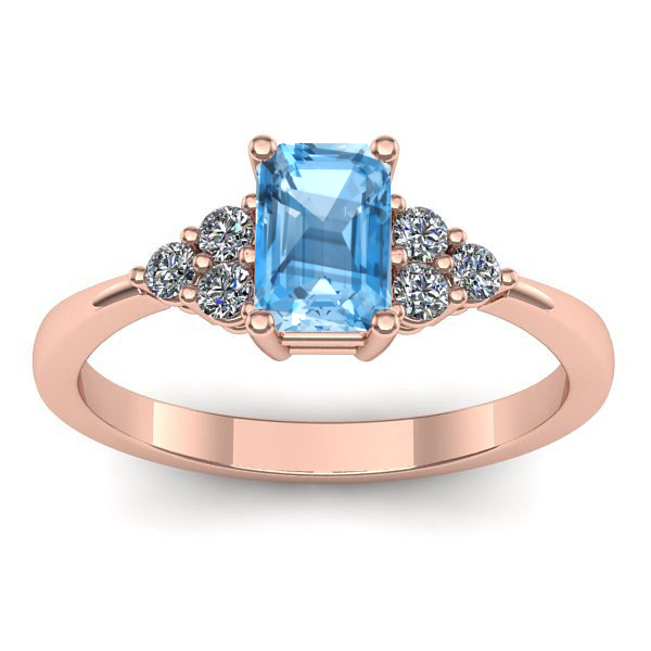 Inel cu topaz blue dreptunghiular