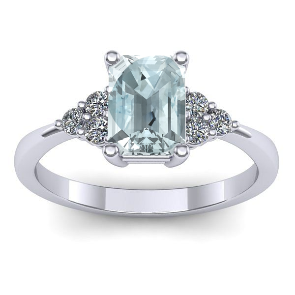 Inel cu aquamarin dreptunghiular