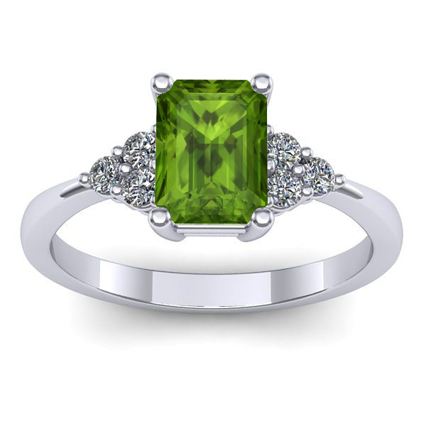 Inel logodna cu peridot dreptunghiular