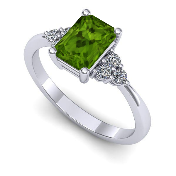 Inel din aur alb cu peridot