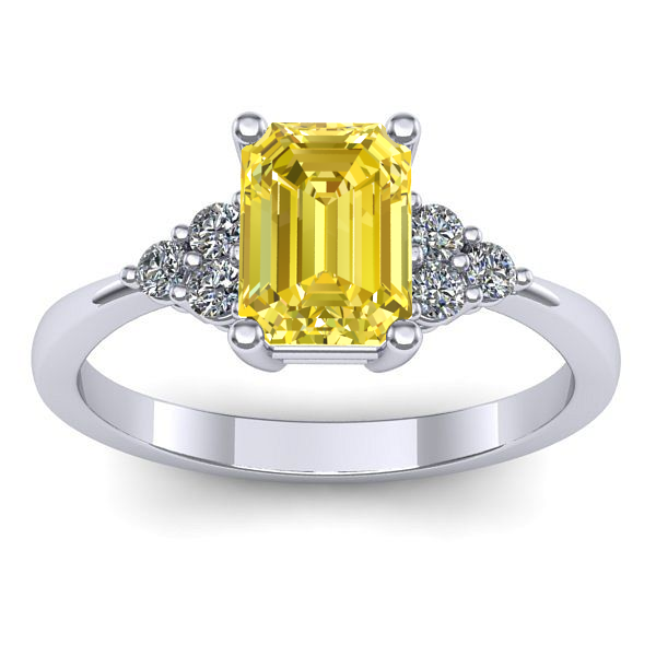 Inel de logodna cu safir galben dreptunghiular