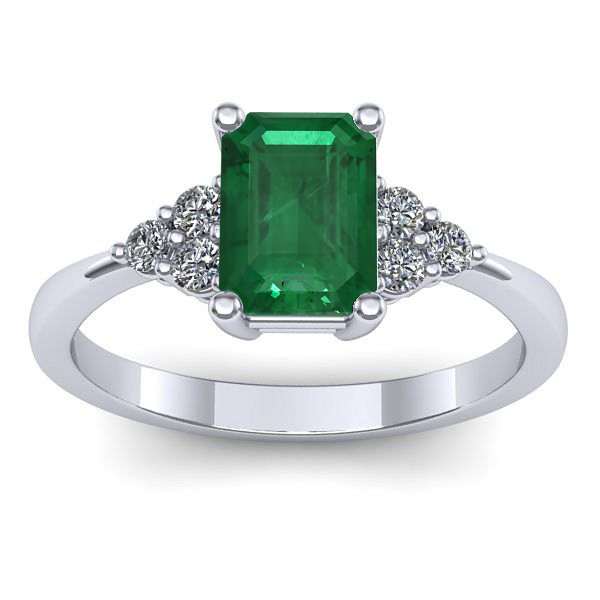 Inel cu smarald dreptunghiular