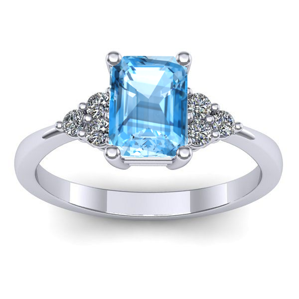 Inel de logodna cu topaz blue dreptunghiular
