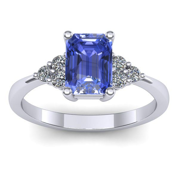 Inel de logodna cu tanzanit dreptunghiular