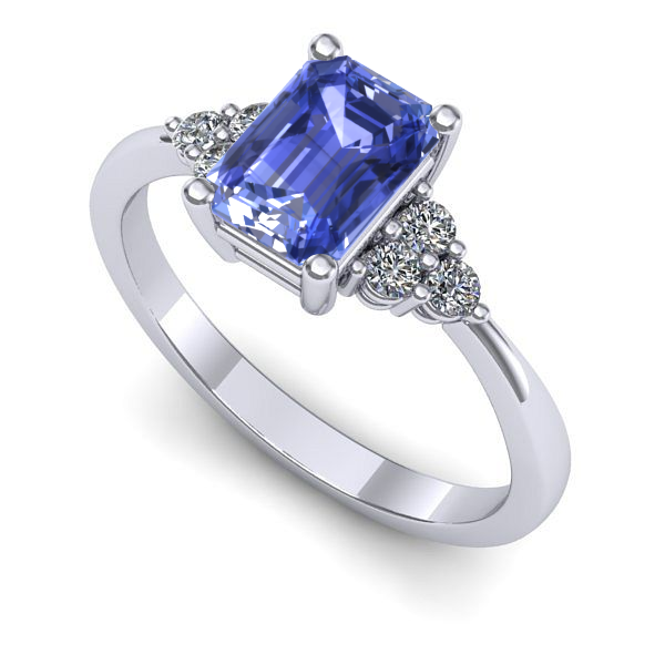 Inel de logodna din aur alb cu tanzanit