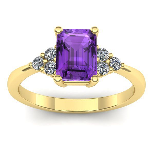 Inel logodna cu ametist dreptunghiular