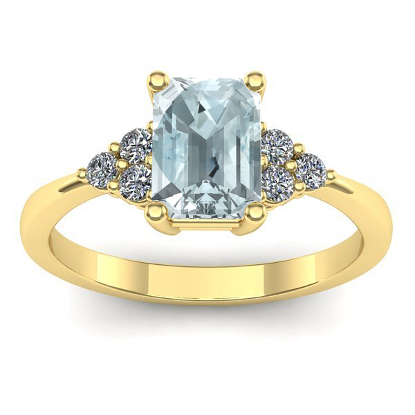 Inel cu aquamarin dreptunghiular