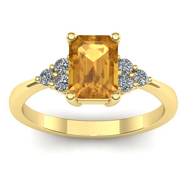 Inel de logodna cu citrin dreptunghiular