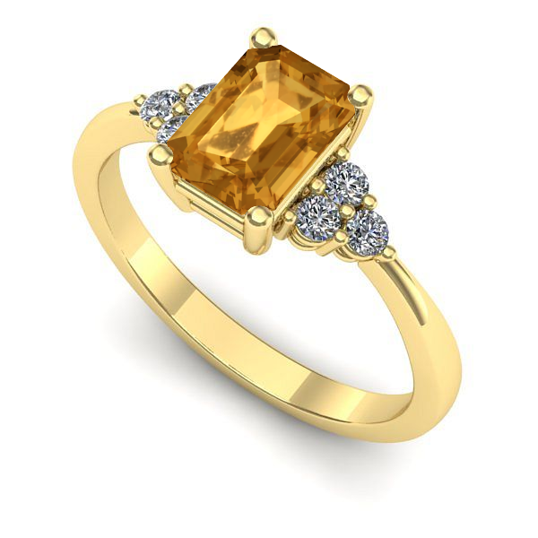Inel de logodna din aur galben cu citrin