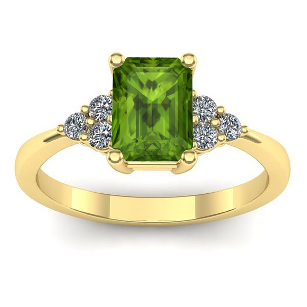 Inel logodna cu peridot dreptunghiular