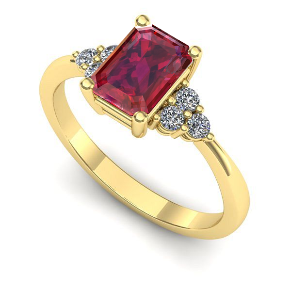 Inel de logodna din aur galben cu rubin