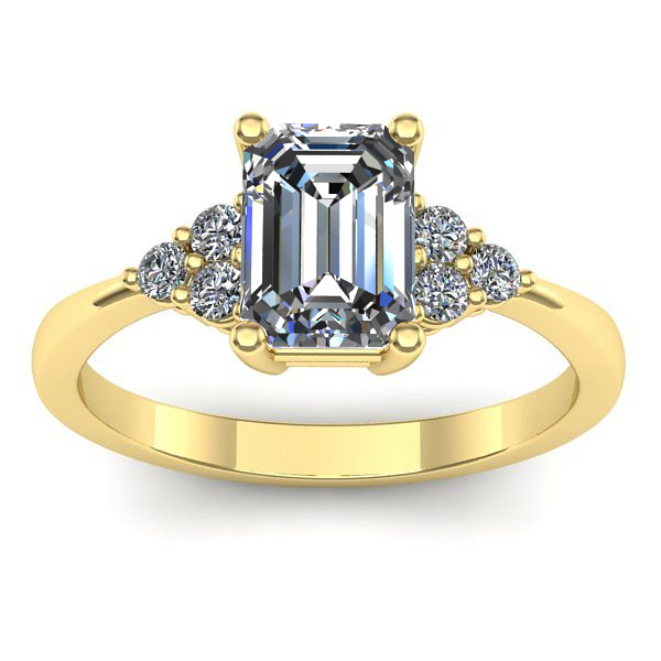Inel de logodna cu diamant de laborator dreptunghiular