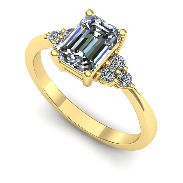 Inel logodna din aur galben cu safir alb