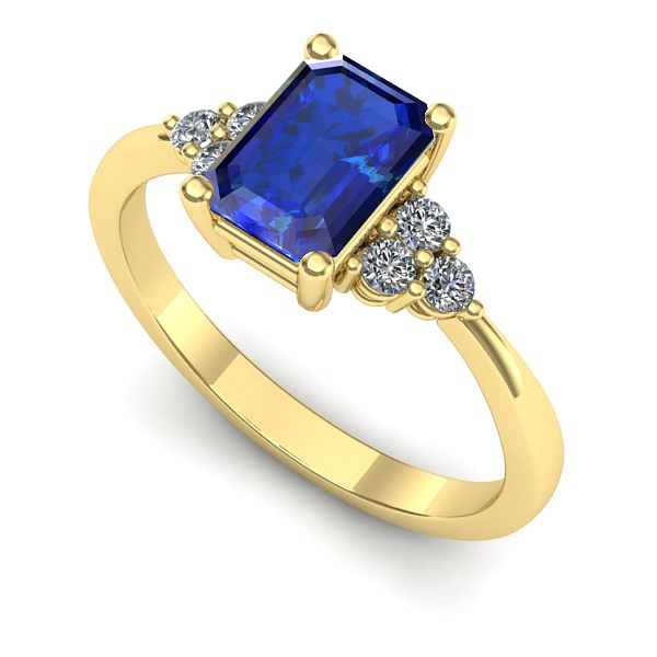 Inel din aur galben cu safir