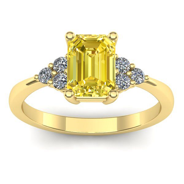 Inel logodna cu safir galben dreptunghiular