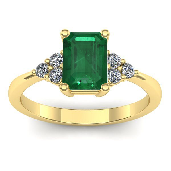 Inel cu smarald dreptunghiular