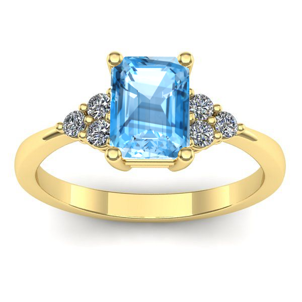 Inel cu topaz blue dreptunghiular