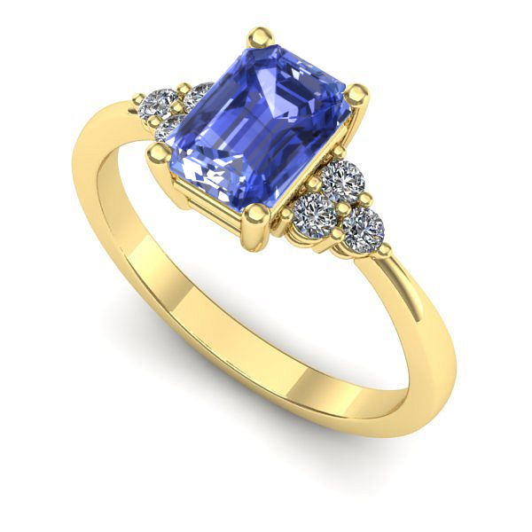 Inel din aur galben cu tanzanit