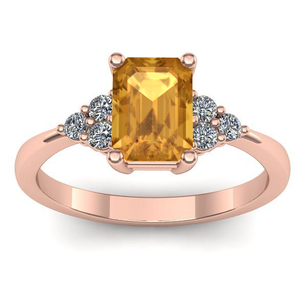 Inel de logodna cu citrin dreptunghiular