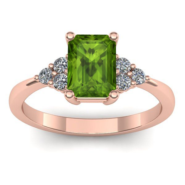 Inel de logodna cu peridot dreptunghiular
