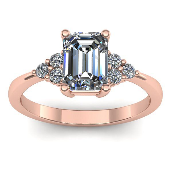 Inel logodna cu diamant de laborator dreptunghiular