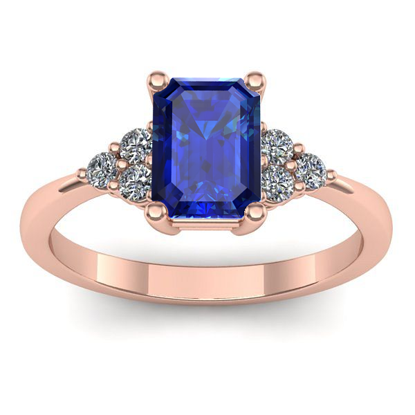 Inel cu safir dreptunghiular