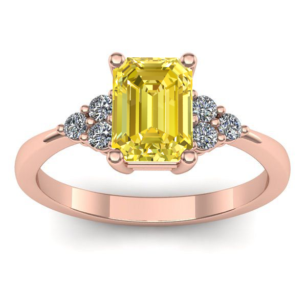 Inel cu safir galben dreptunghiular