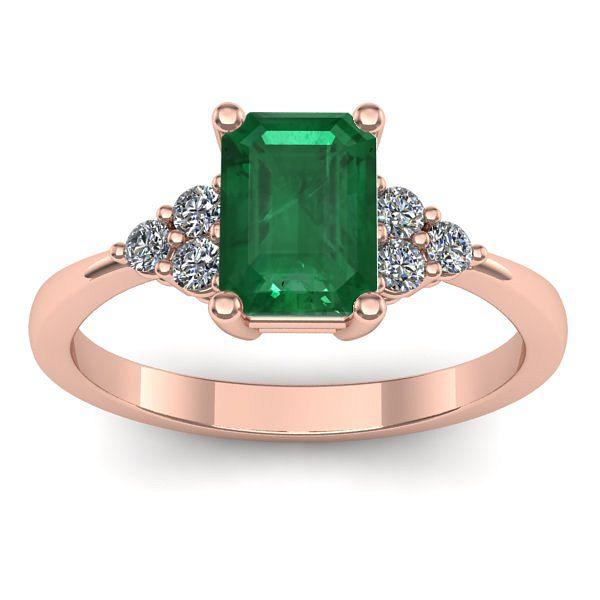 Inel cu smarald dreptunghiular