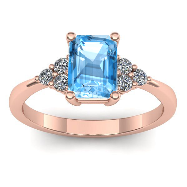 Inel cu topaz blue dreptunghiular