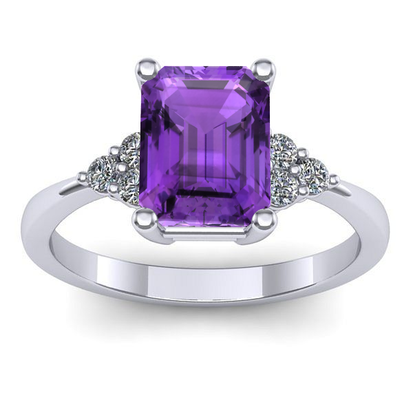 Inel logodna cu ametist dreptunghiular