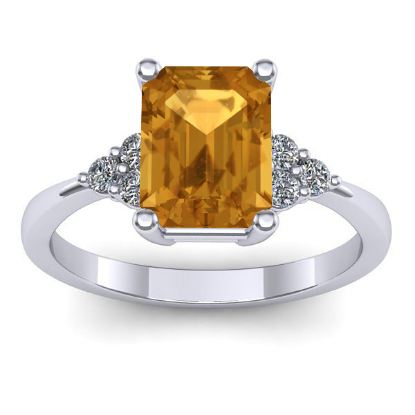 Inel logodna cu citrin dreptunghiular