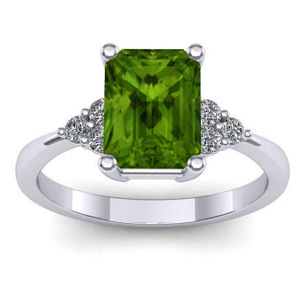 Inel logodna cu peridot dreptunghiular