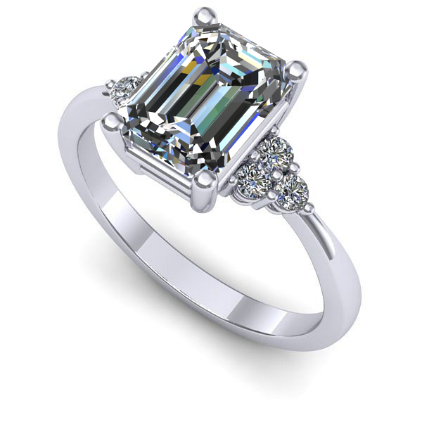 Inel din aur alb cu diamant de laborator