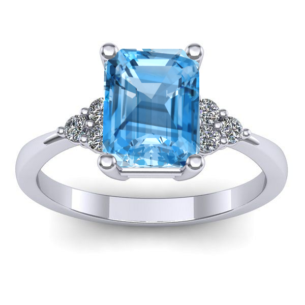 Inel logodna cu topaz blue dreptunghiular