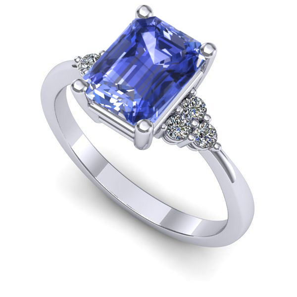 Inel din aur alb cu tanzanit