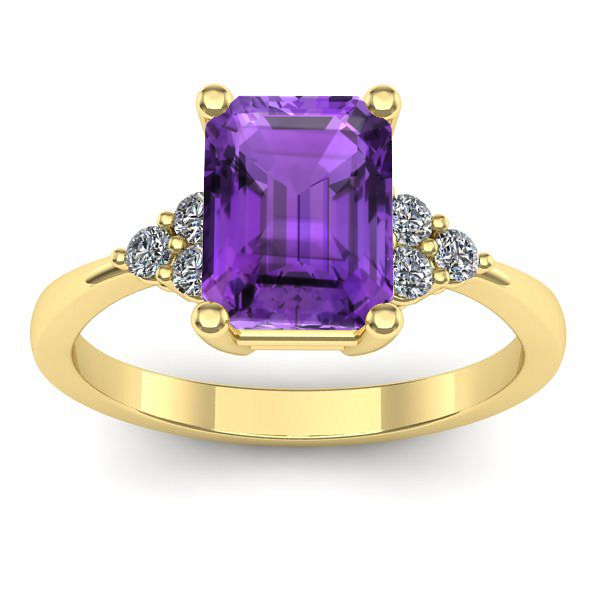 Inel cu ametist dreptunghiular