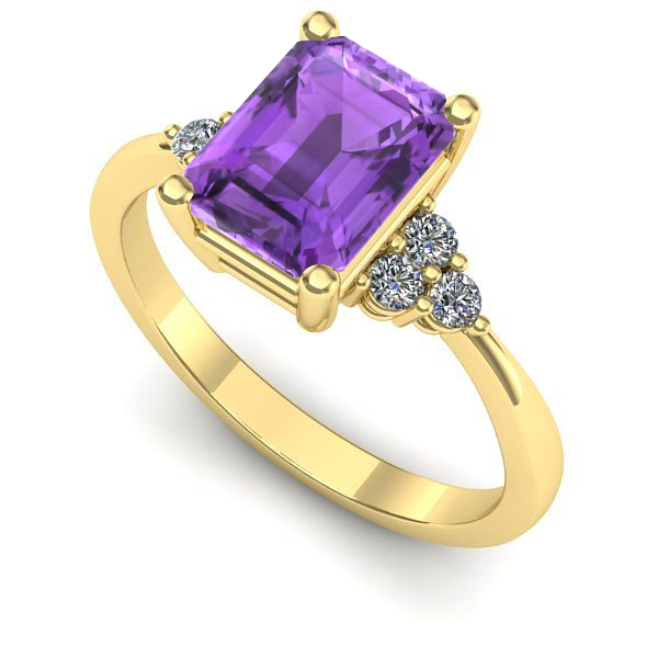 Inel din aur galben cu ametist