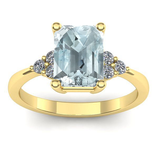 Inel cu aquamarin dreptunghiular