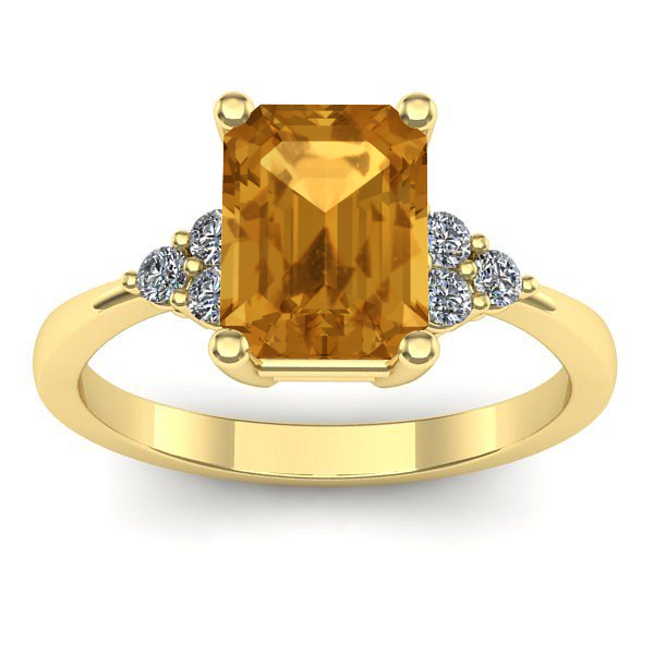 Inel cu citrin dreptunghiular