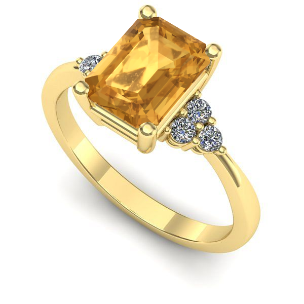 Inel de logodna din aur galben cu citrin
