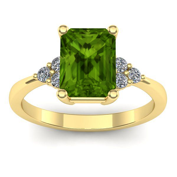 Inel cu peridot dreptunghiular
