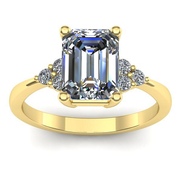 Inel logodna cu diamant de laborator dreptunghiular