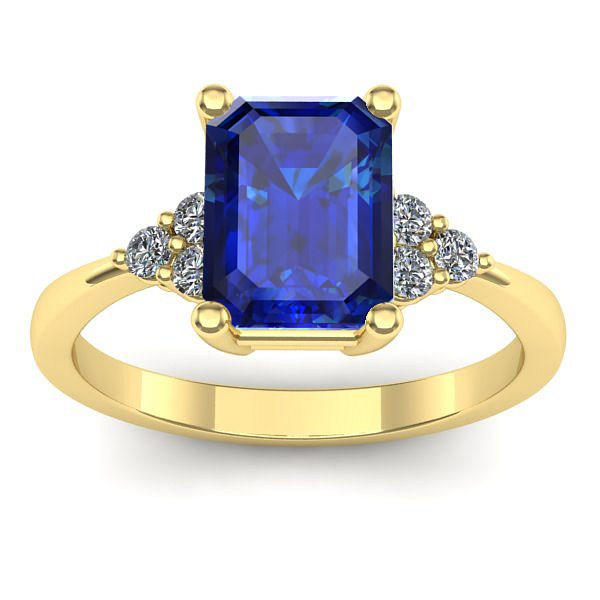 Inel de logodna cu safir dreptunghiular