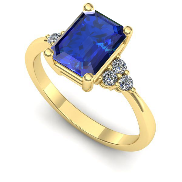 Inel logodna din aur galben cu safir