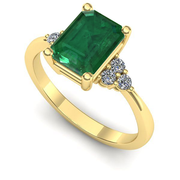 Inel din aur galben cu smarald