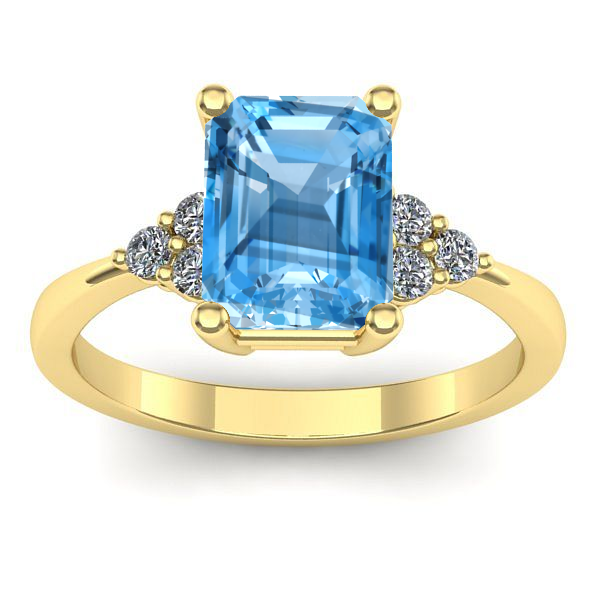 Inel logodna cu topaz blue dreptunghiular