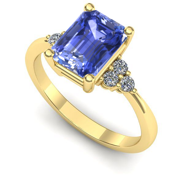 Inel din aur galben cu tanzanit