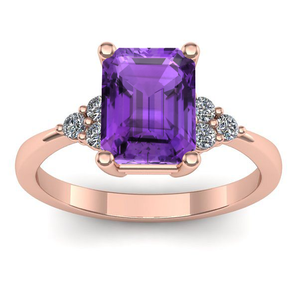 Inel cu ametist dreptunghiular