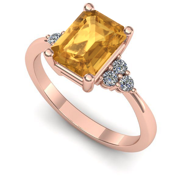 Inel de logodna din aur roz cu citrin