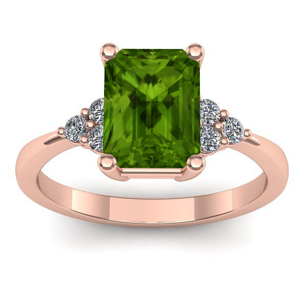 Inel cu peridot dreptunghiular